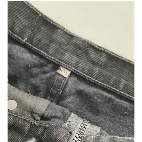 Carmar Skirt Womens 26 Black Denim High Rise Frayed Hem Side Stripe Zip Mini - Picture 5 of 7